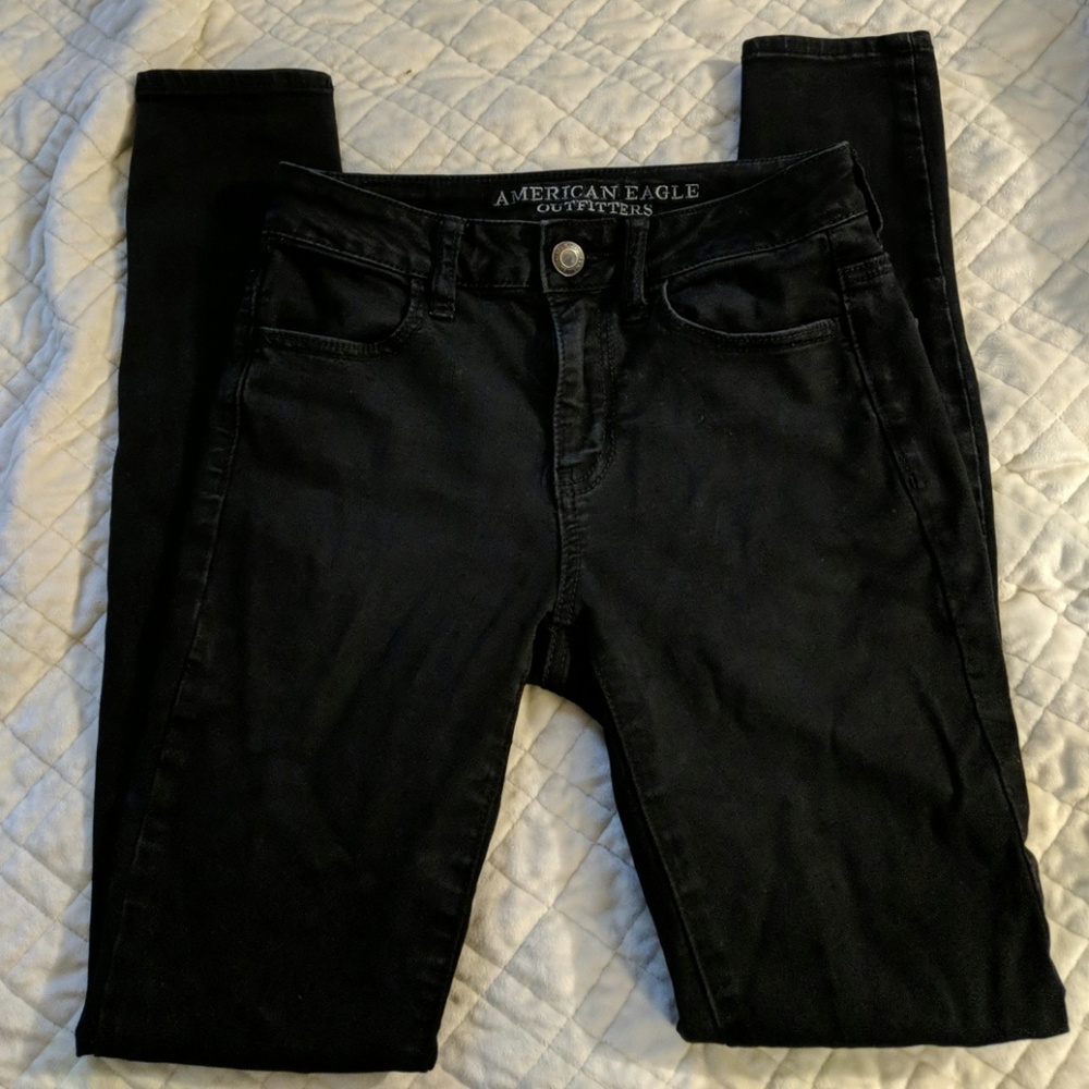 American eagle black high rise stretch denim 2